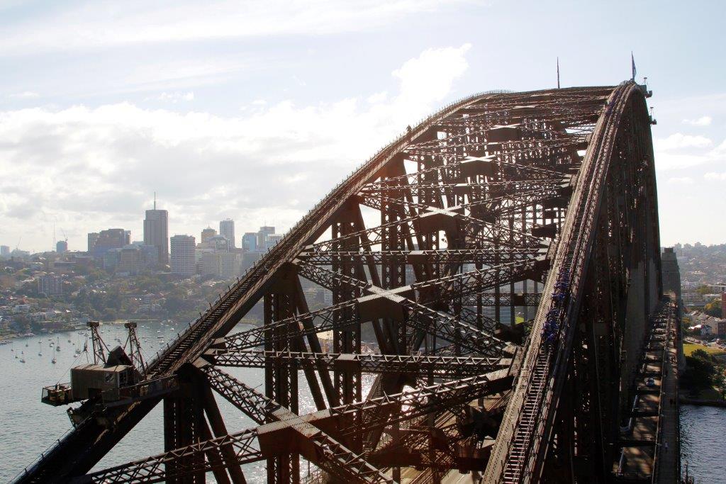 View across Sydney Harbour Bridge from the Pylon Lookout