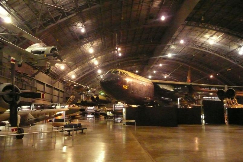 A B-52 and many other aircraft at the National Museum of the USAF