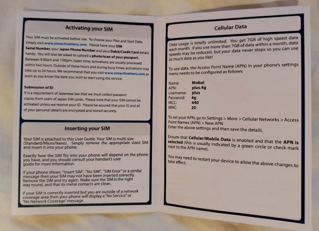 Mobal Sim Card Review for Japan [2024] Pretraveller