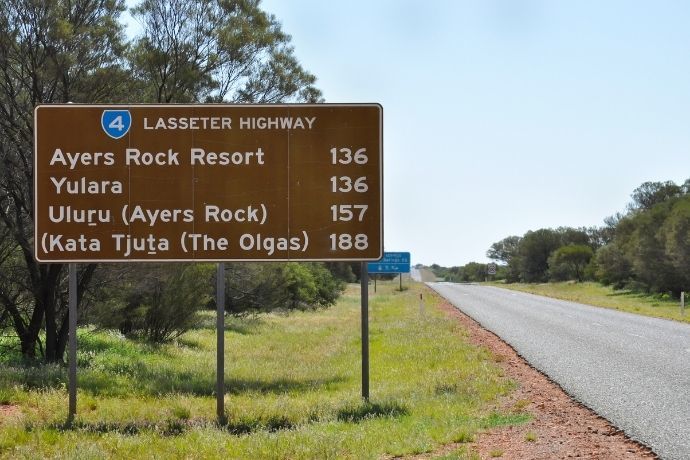 Uluru Road Sign